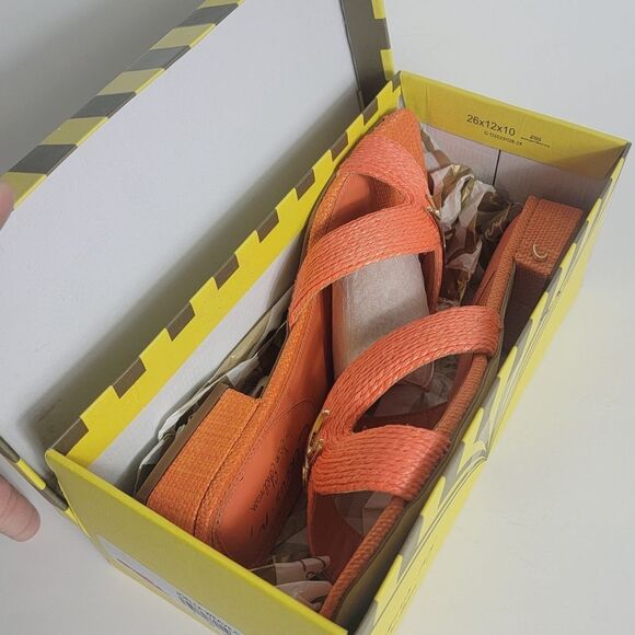 NEW Sam Edelman Circus NY Joella Weave Slide Sandal Orange Size 7.5 - Picture 7 of 9